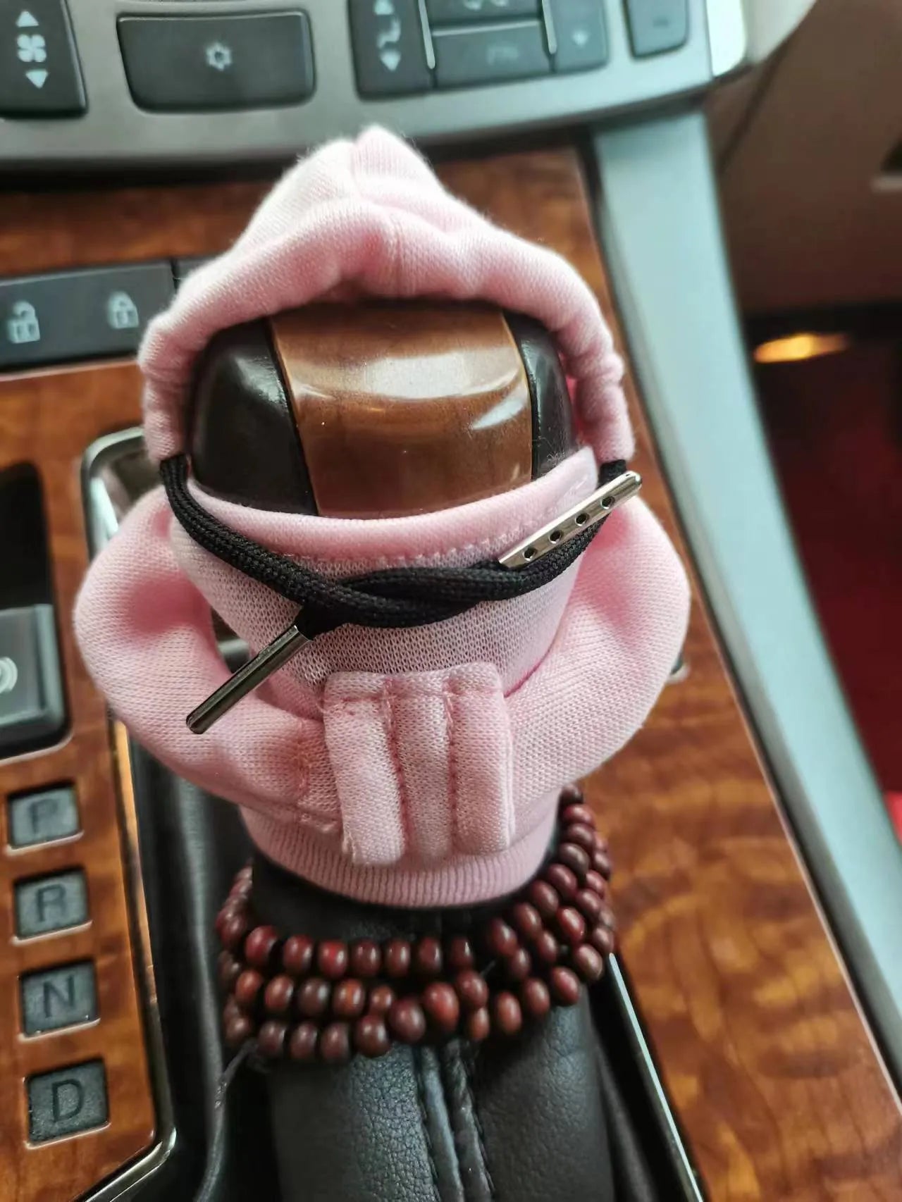 Dutch velvet car gear handle sleeve cover in multiple colours on a gear lever