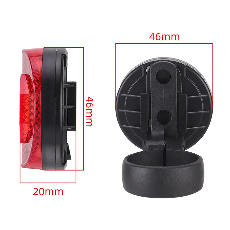 Red plastic bicycle seat post bracket for mounting a rear anti-theft taillight.