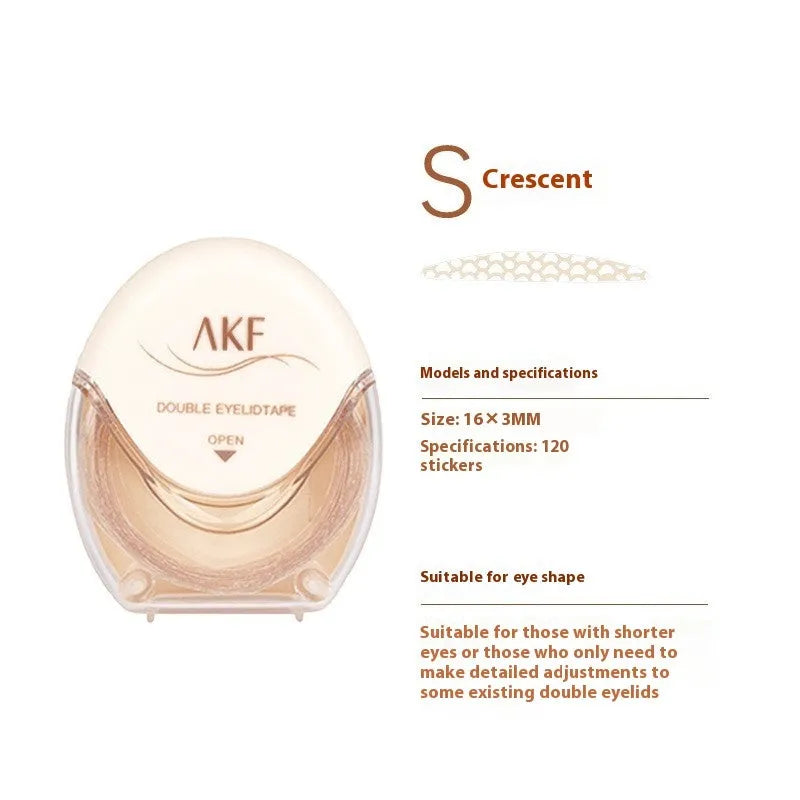 Roll of 120 lace double eyelid stickers in Crescent and Olive shape options.