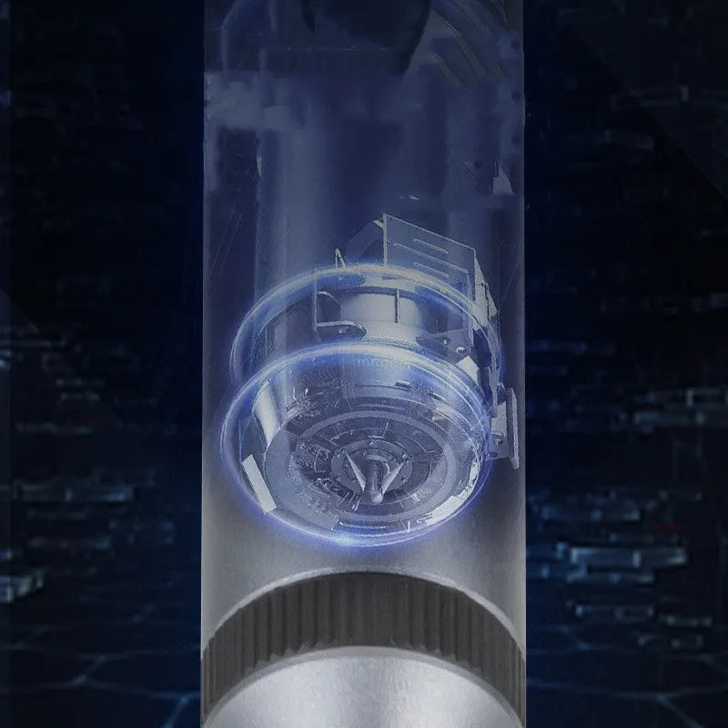 Compact aluminium alloy electric screwdriver showing scale, with high torque specifications displayed.