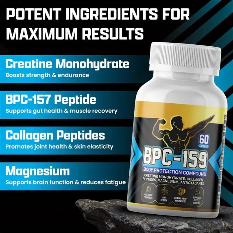 Bottle of dietary supplement capsules for energy support and daily wellness