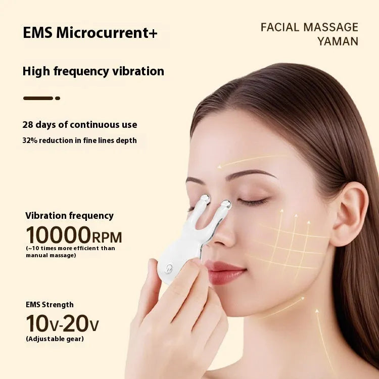Facial beauty apparatus vibration ball massage device in ABS PC stainless steel with USB charging for eye and neck use