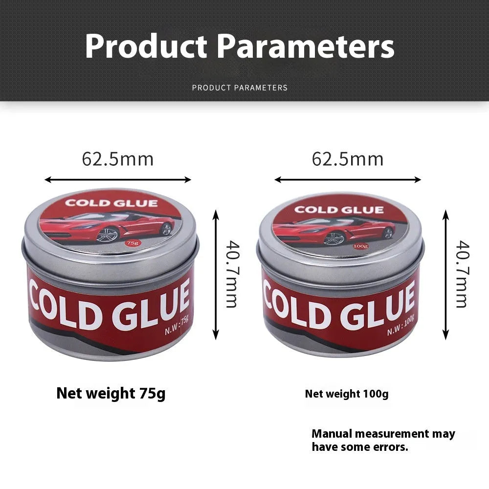 Tube of automobile cold glue for car bodywork depression repair