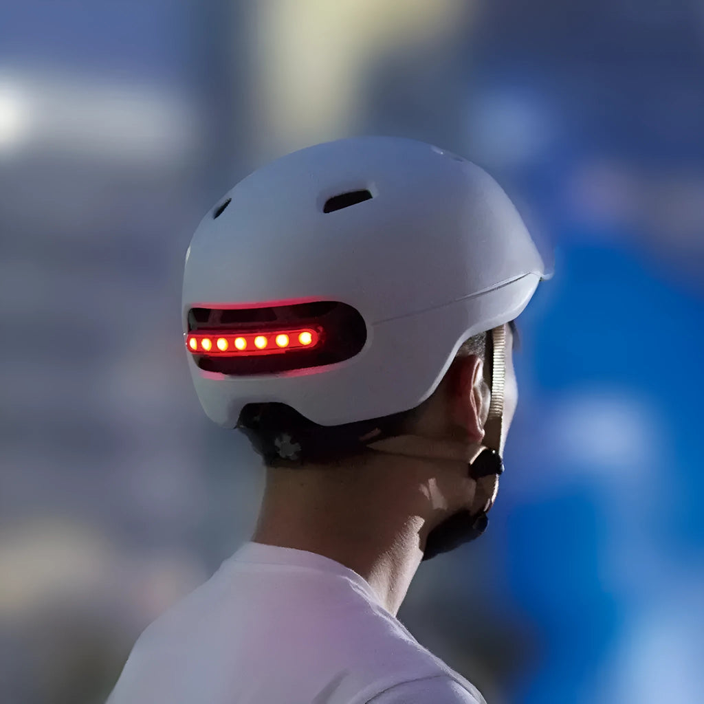 Urban light riding helmet in white with EPS PC construction side view