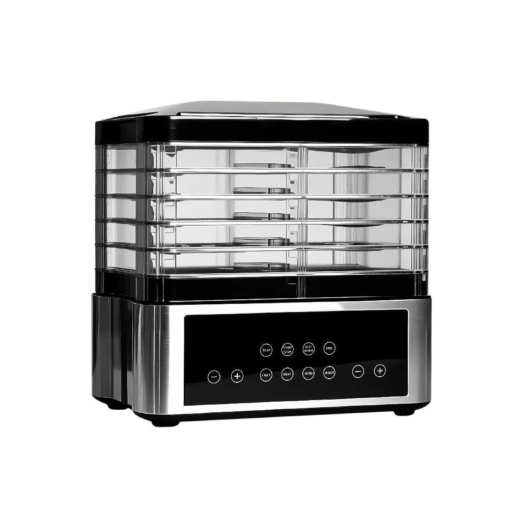 Silver stainless steel household food dehydrator with 14-litre capacity