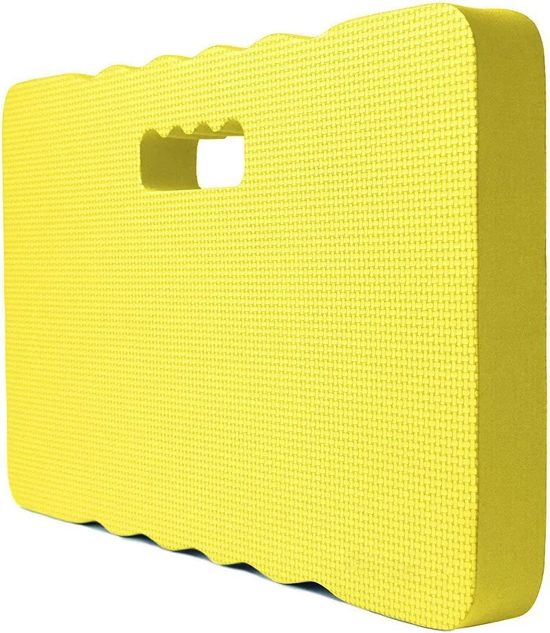 Blue plastic garden kneeler and seat mat with thick foam cushion for outdoor use.