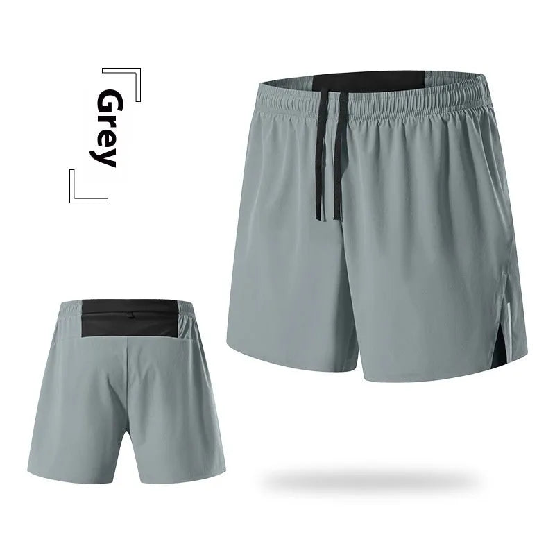 Men's black off-road running shorts with a high waist and quick-dry fabric for marathon running.