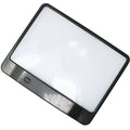 Black handheld magnifying glass with 3 LED lights and 180x140mm PVC lens for 3X magnification reading