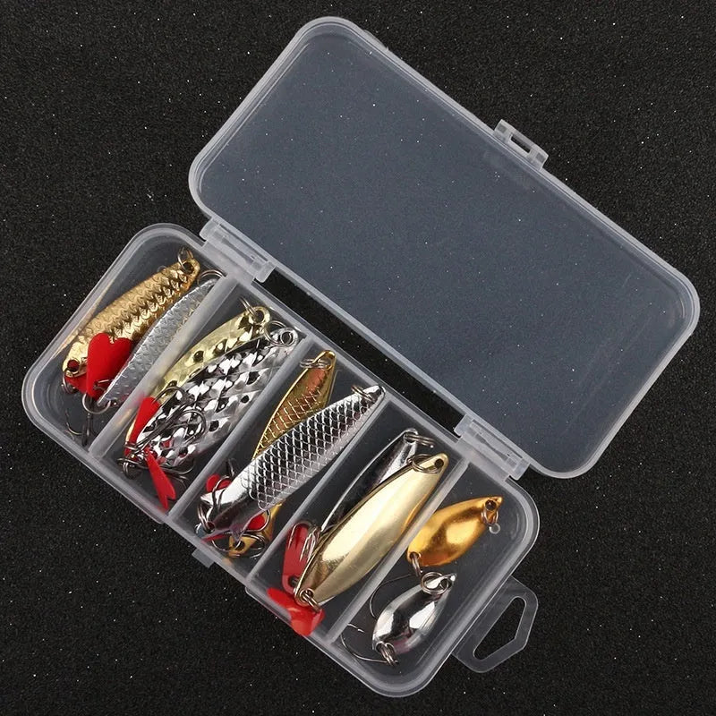 Metal fishing lure sequins in gold and silver finishes for DIY bait building projects