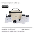 Naturehike six clear plastic portable seasoning bottles with black lids, modern simple design.