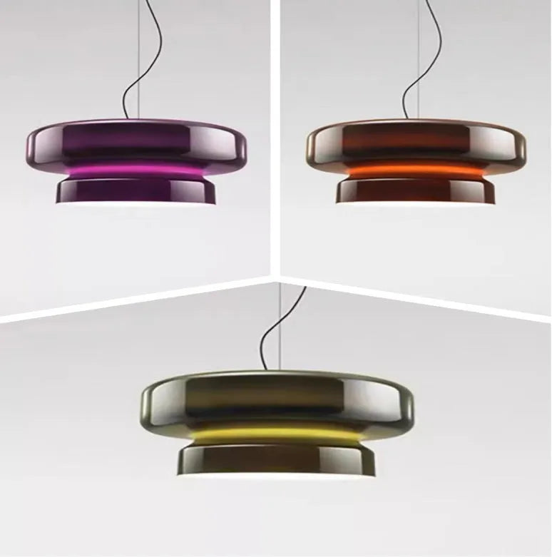 36cm square modern glass chandelier ceiling light with four colour options