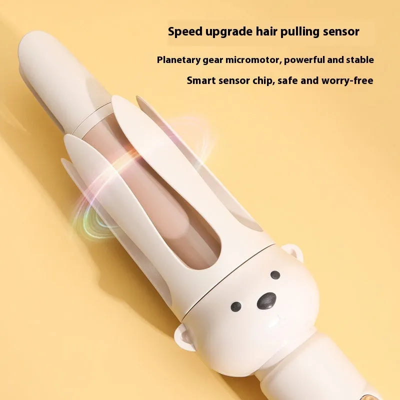 Beige anion automatic hair curler with hair stick accessory for curly hair rebonding