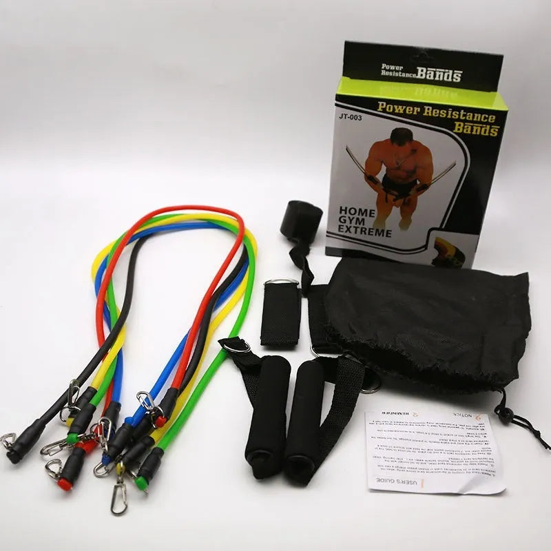Multi-functional door sports pulling rope set with ABS hooks and rope for home fitness resistance training.
