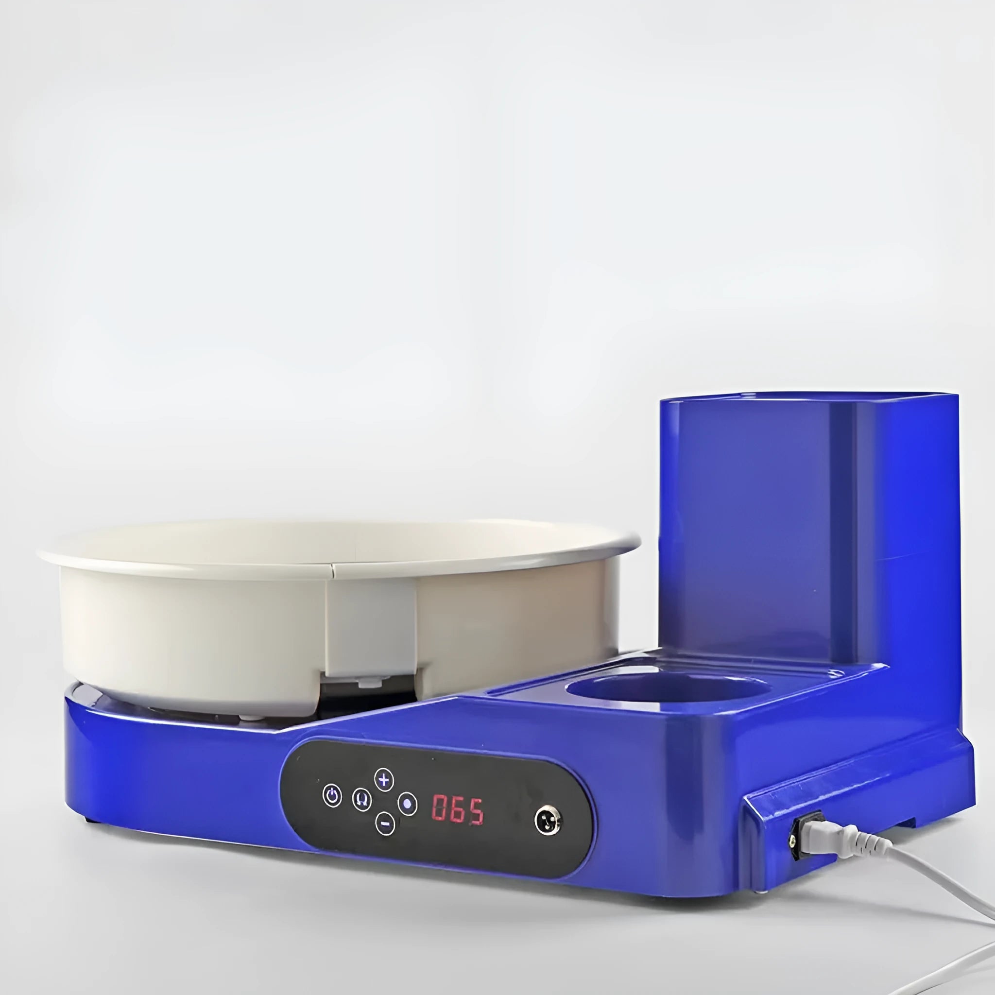 Blue pottery drawing machine with 28cm aluminium alloy turntable and touch screen control panel