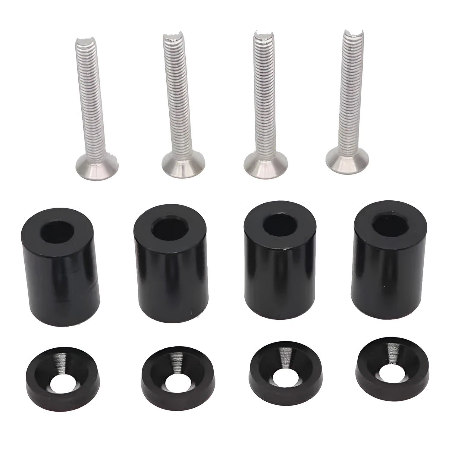 Aluminium machine cover pad height sheet pack with screws, nuts, and washers for car modifications