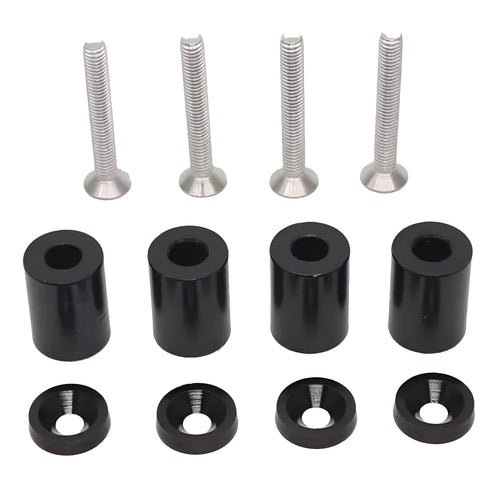 Aluminium machine cover pad height sheet pack with screws, nuts, and washers for car modifications
