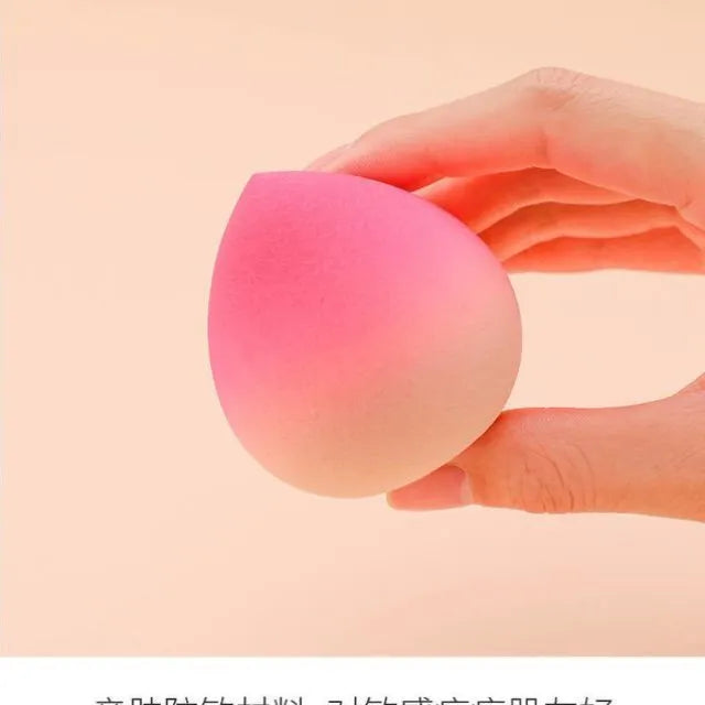 Makeup sponge egg with hydrophilic non-latex sponge and drying rack in gradient powder colour