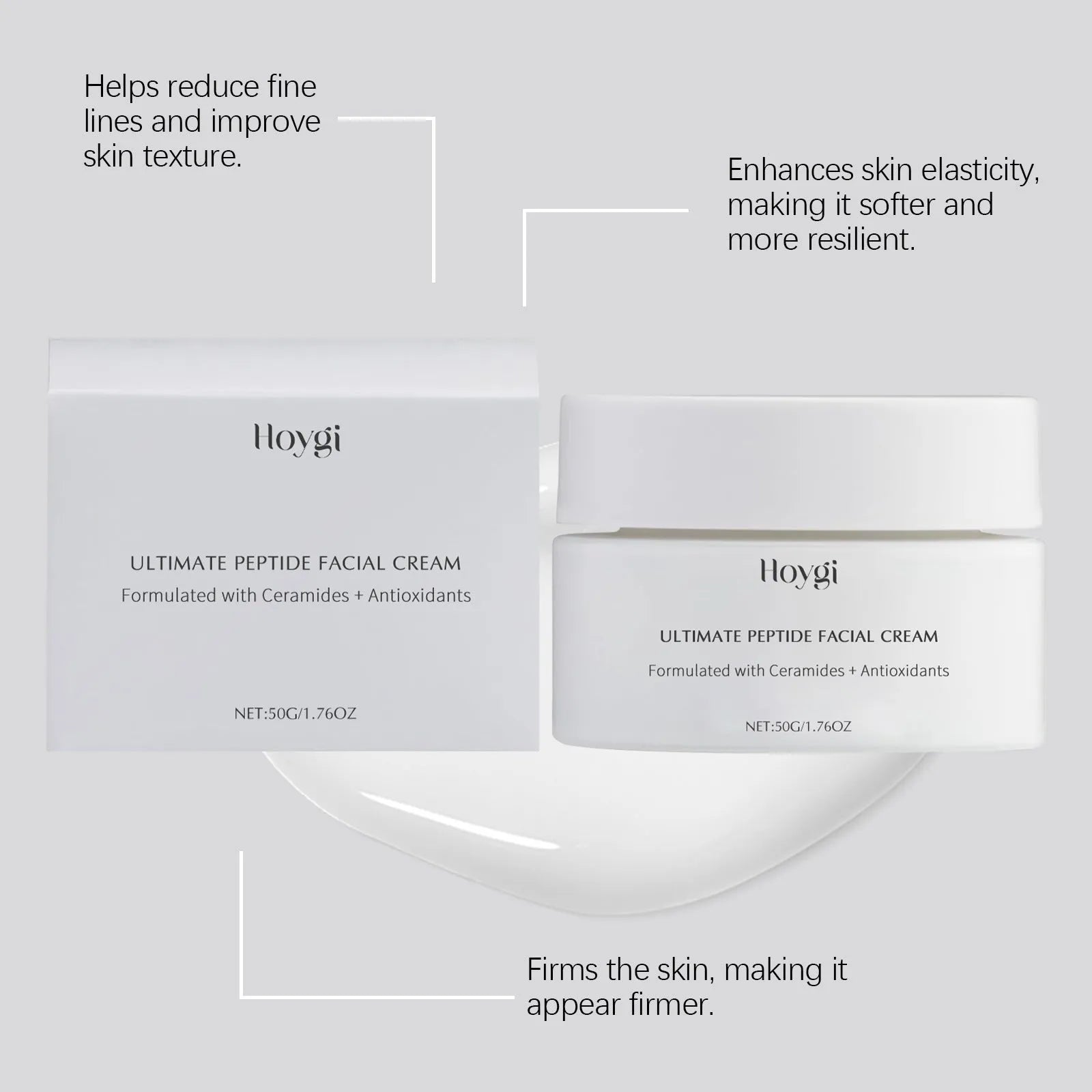 50g jar of deep nourishing facial cream with ceramide and peptides