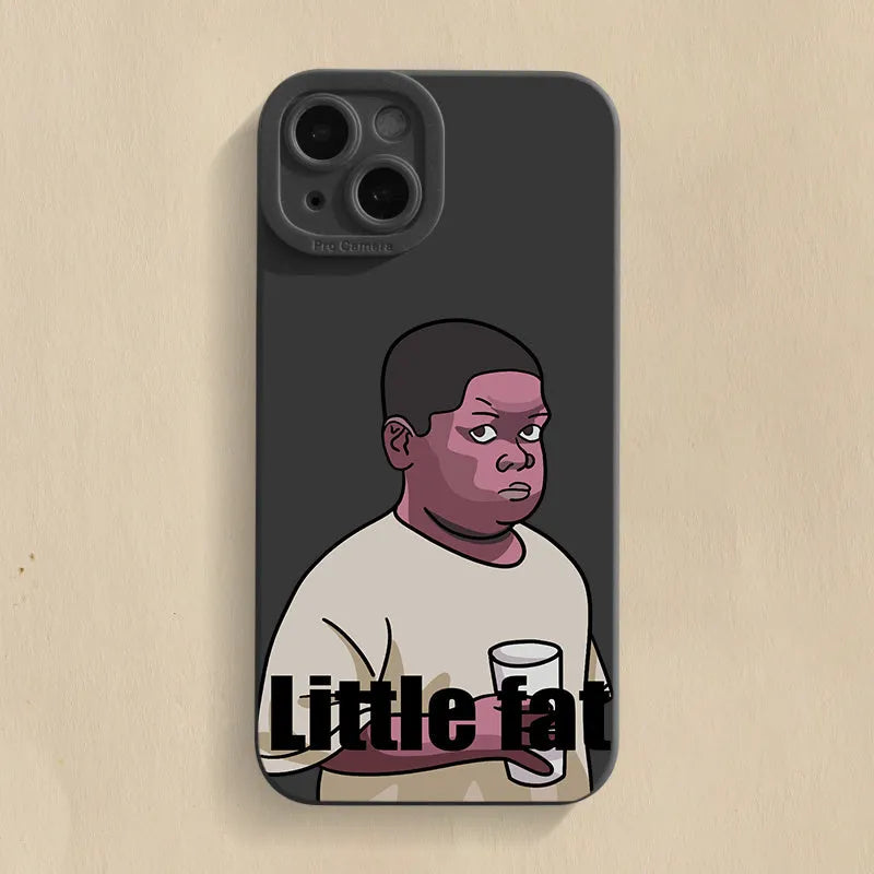 Funny Fat Man silicone phone case for iPhone with creative spoof design in wine red
