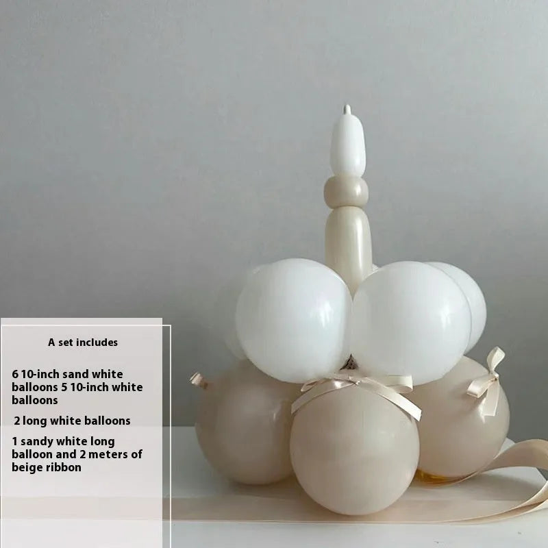 Round balloon bouquet cake decoration DIY kit with complete balloon sets for birthday parties