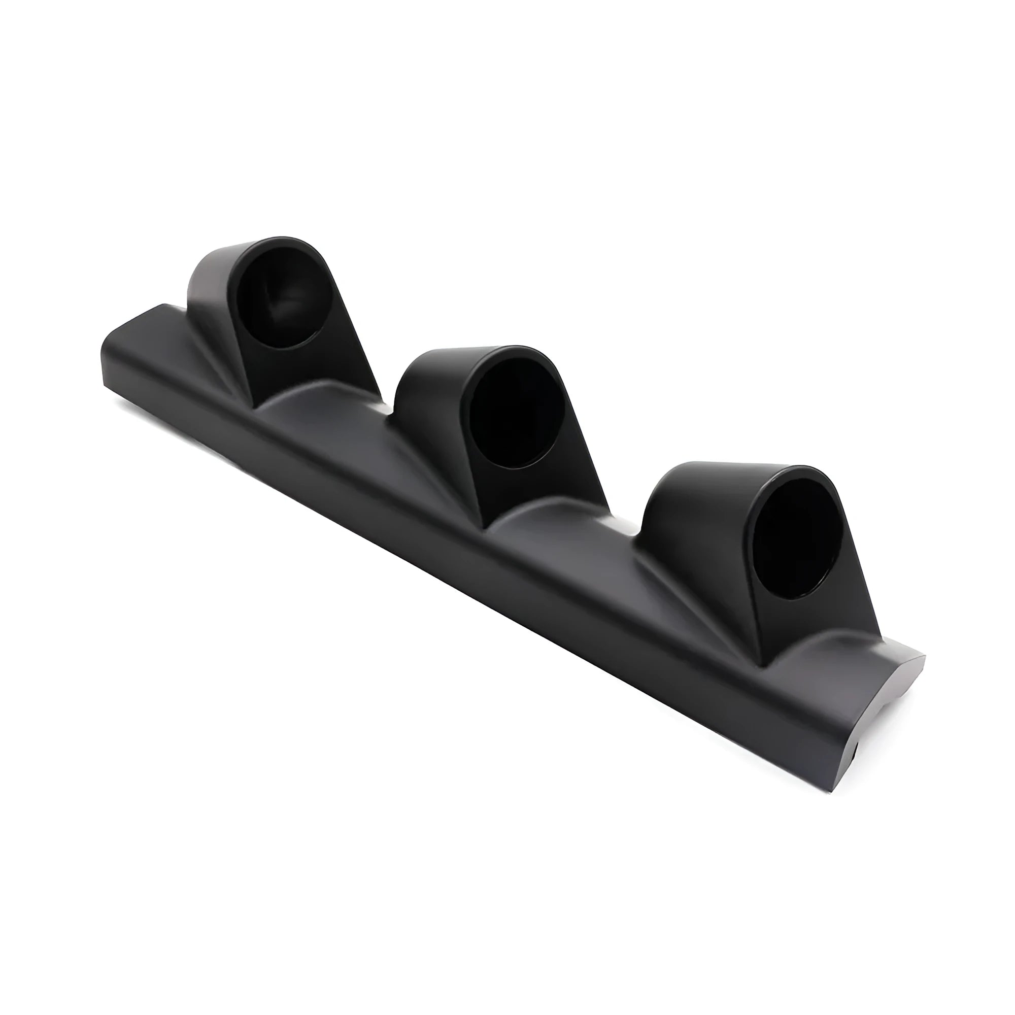 Black ABS plastic instrument frame with three holes for 52mm gauges, suited to right-hand drive car dashboards.