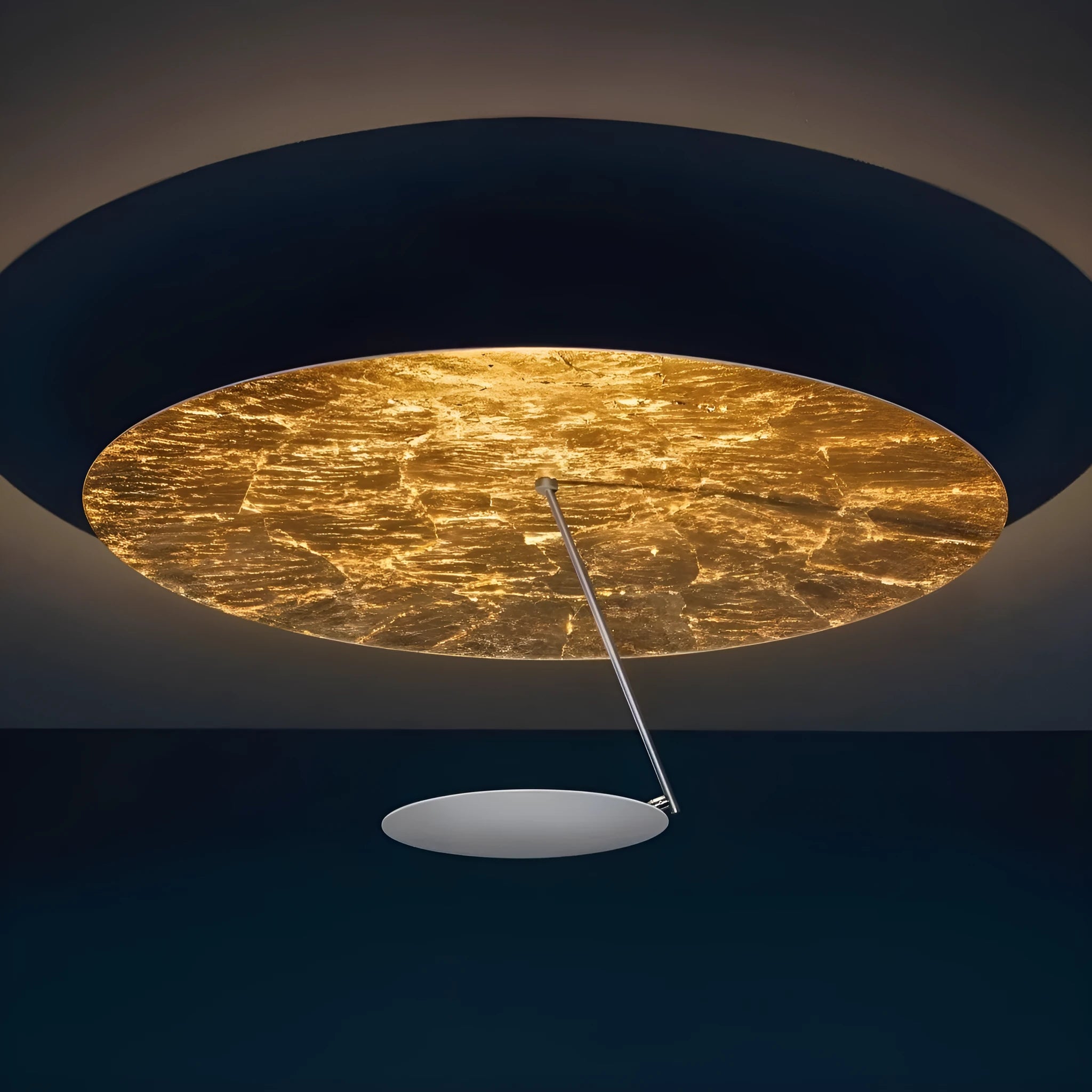 White and gold 50cm diameter iron art chandelier ceiling lamp with warm LED light