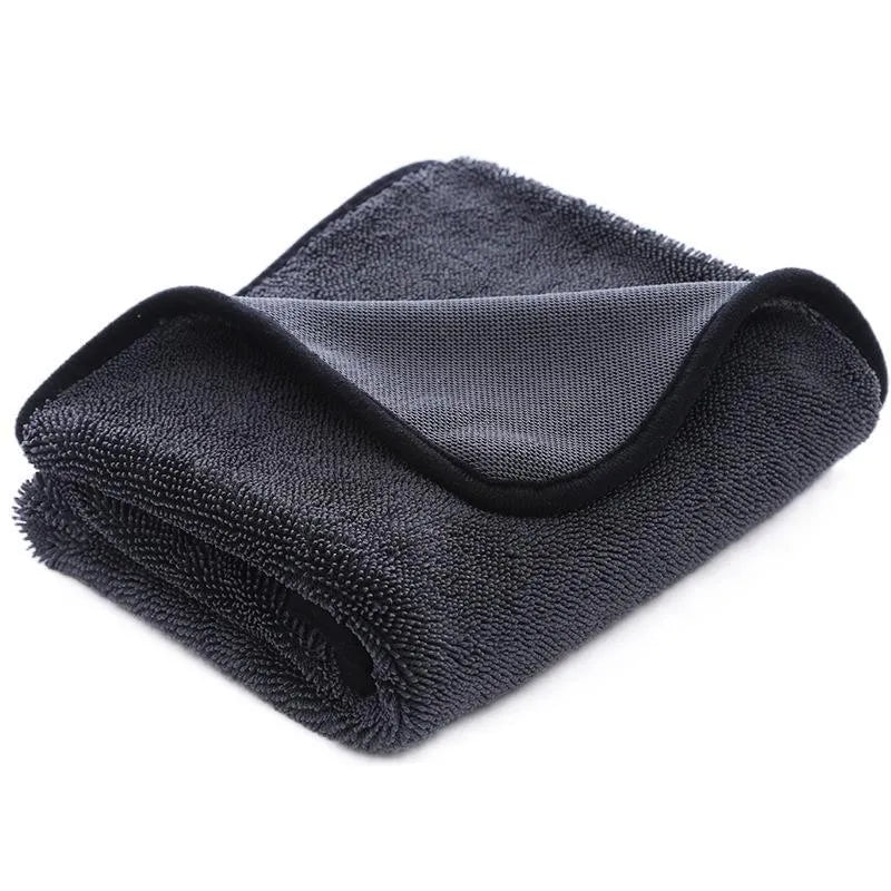 Korean fibre car cleaning cloth in grey colour with small braid twisted texture for automotive glass washing