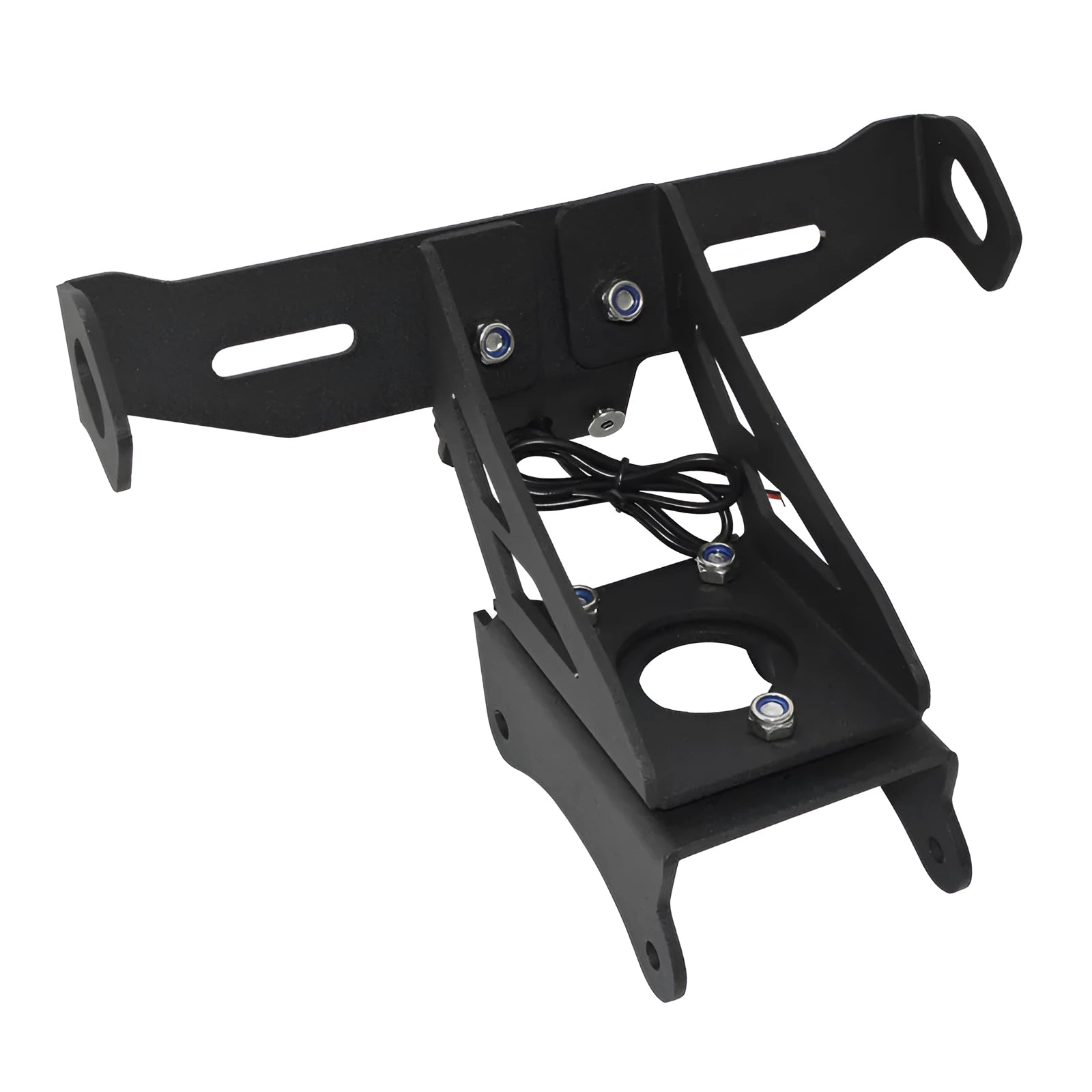 Black aluminium alloy short tail licence plate holder for Honda motorcycles.