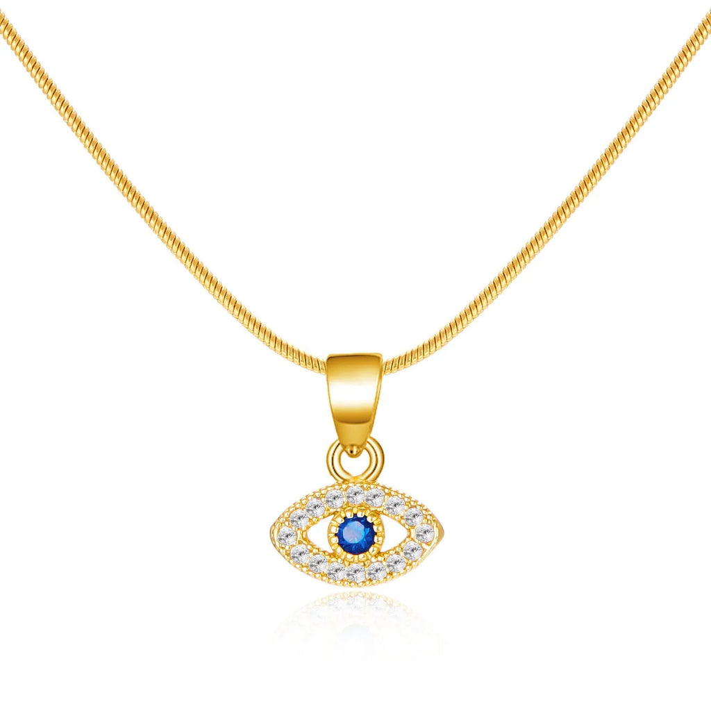 Devil's eye necklace with blue pendant, copper cross chain, 41-50cm perimeter, two colour options