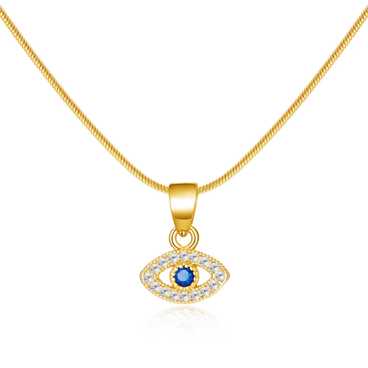 Devil's eye necklace with blue pendant, copper cross chain, 41-50cm perimeter, two colour options