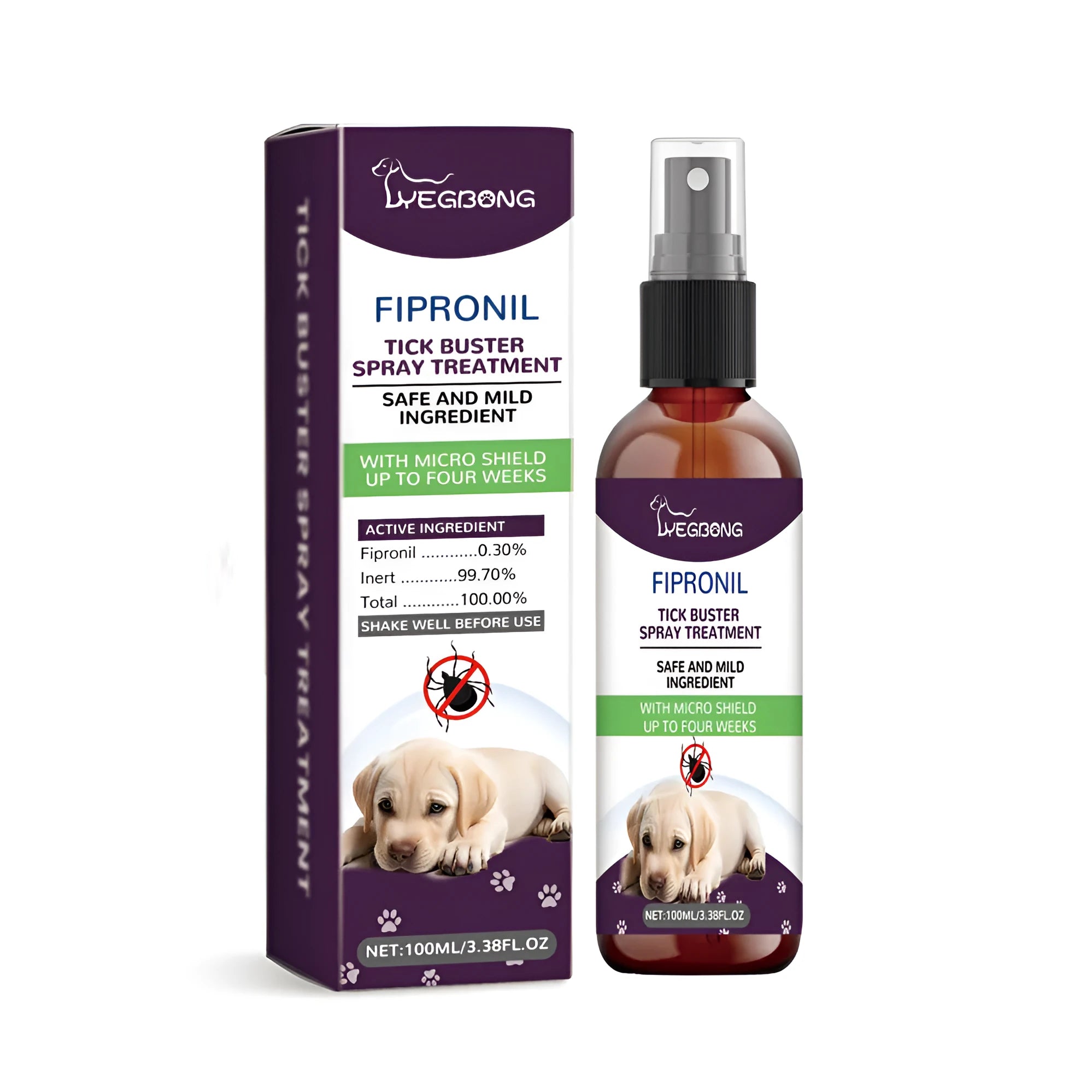 100ml pet bug spray pump bottle with mild botanical ingredients for dogs and cats