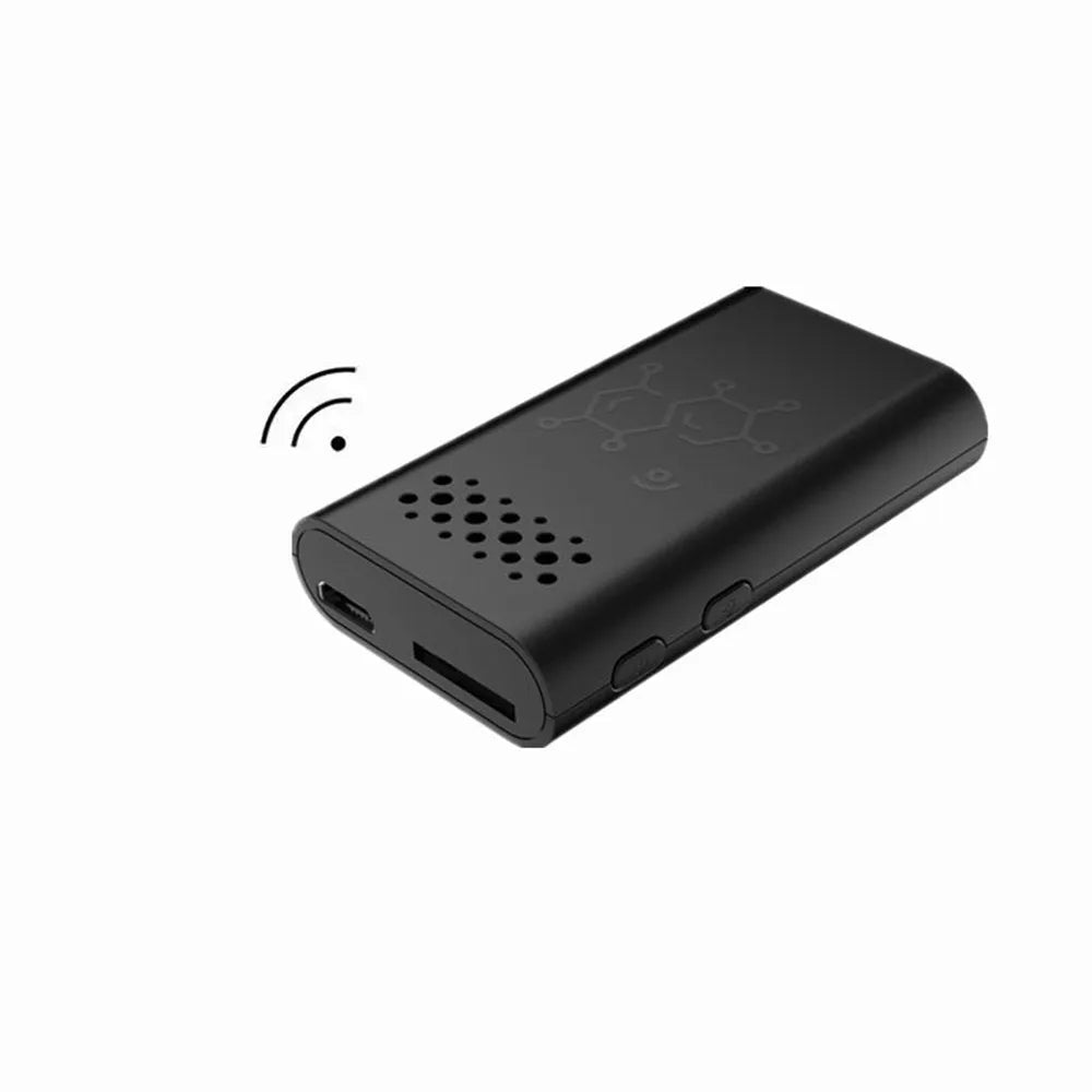 Black smart security camera with WiFi connectivity for baby monitoring and home surveillance
