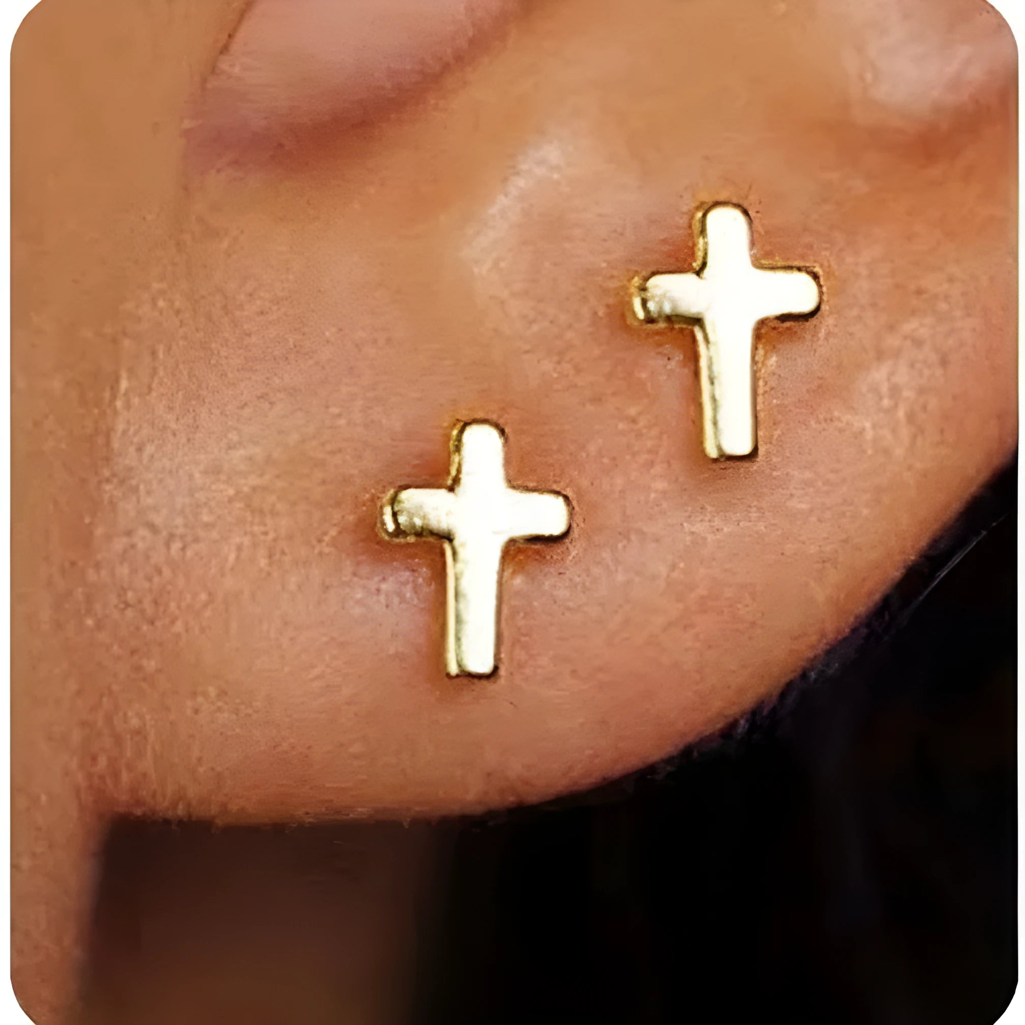 Women's gold and silver bow or cross stud earrings with geometric designs