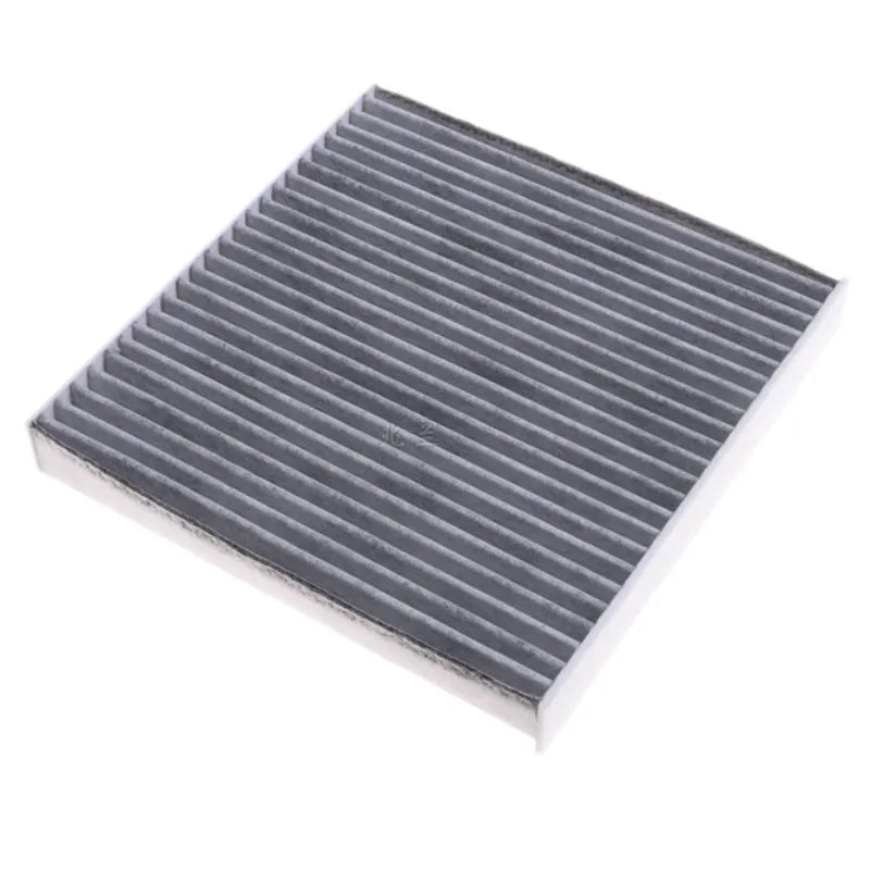 Grey Geely car cabin air conditioning filter element measuring 215mm by 210mm.