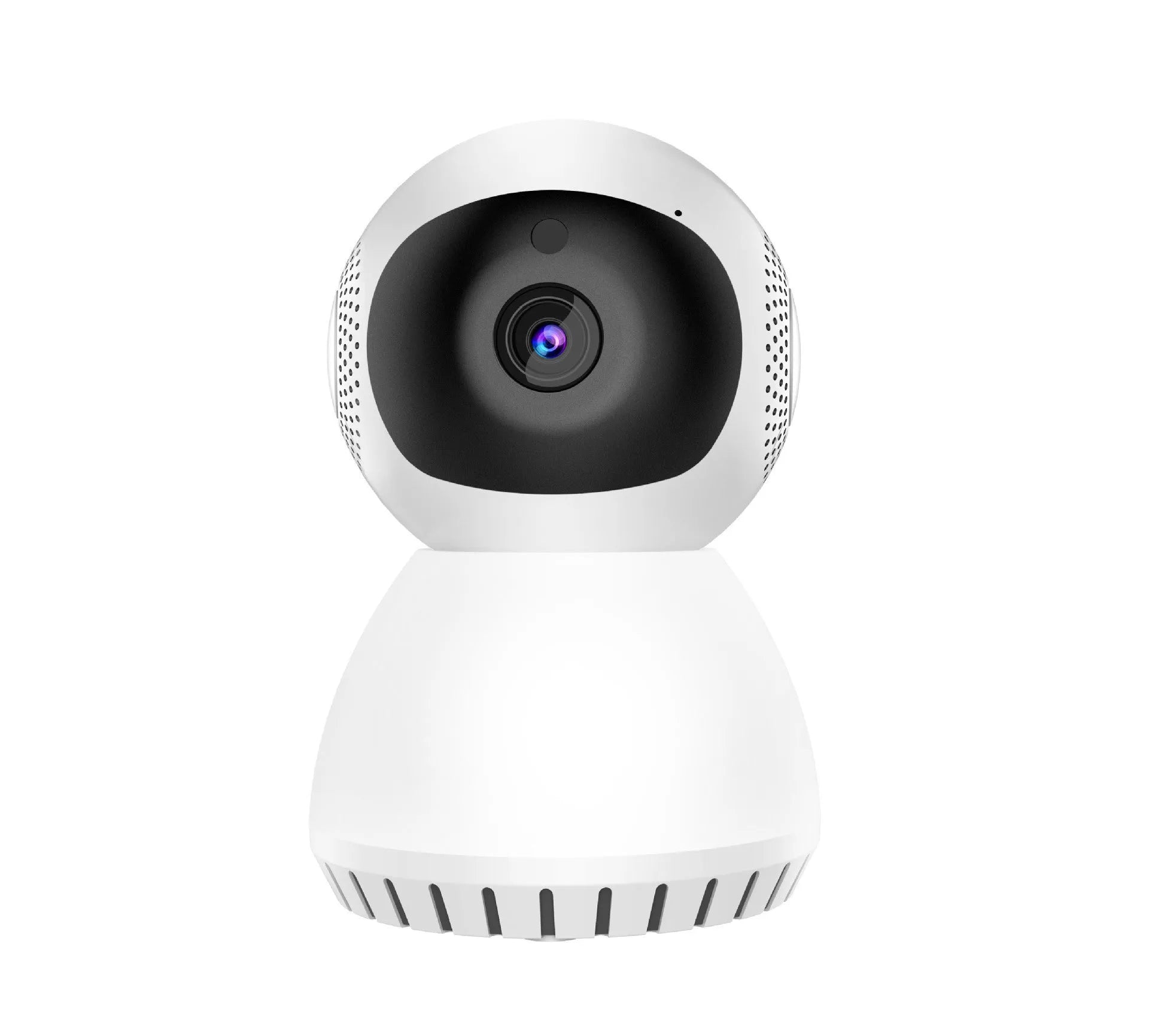 White 1080p dual-frequency wireless home security camera with 12mm lens on a mounting bracket.