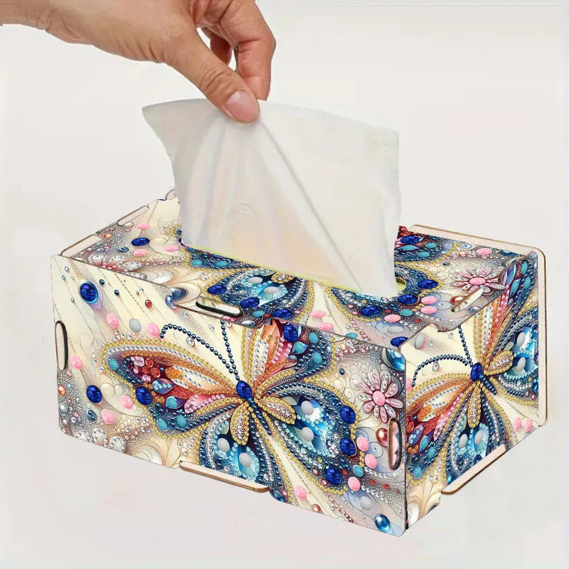 Handmade diamond painting mosaic tissue box cover wooden frameless modern simplicity style