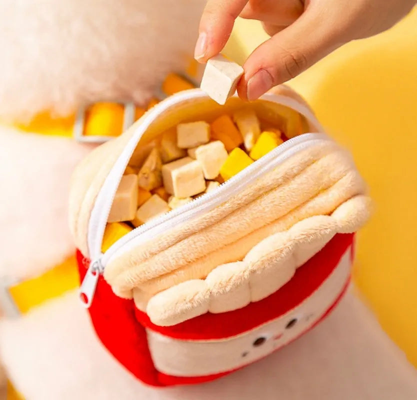 Cartoon hamburger and chips design adjustable escape-proof vest and leash set for dogs and cats