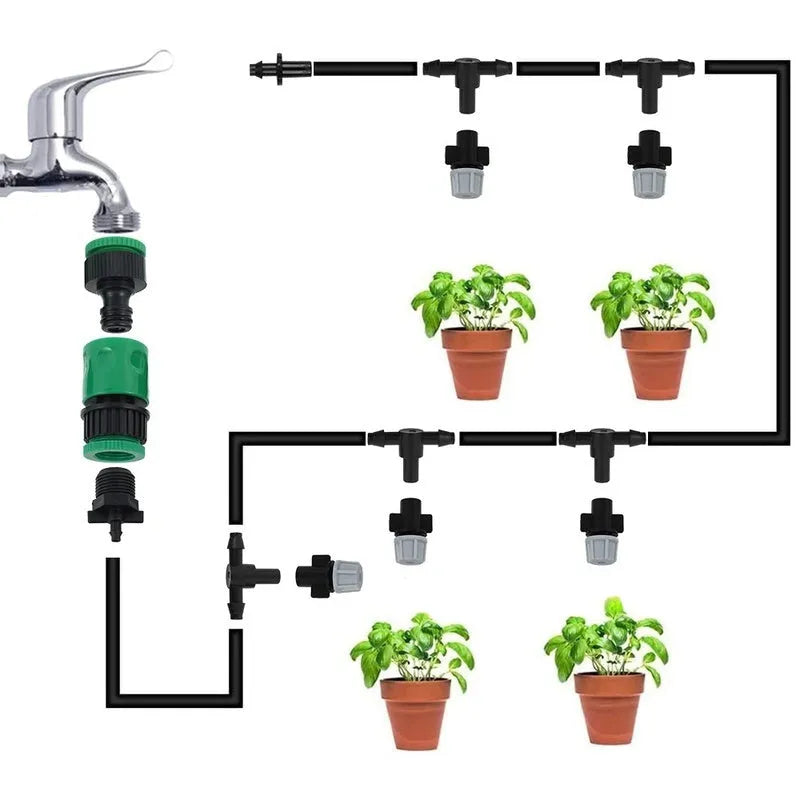 10 metre garden irrigation hose water mist system with 10 micro spray nozzles