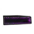 Blue flat car rearview mirror with wide 280mm anti-glare surface and built-in LED lighting.