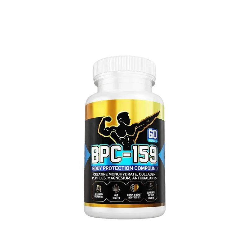 Bottle of dietary supplement capsules for energy support and daily wellness