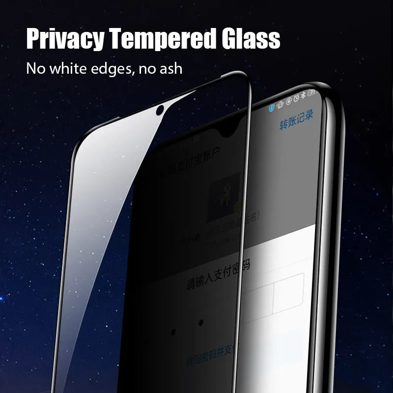 Anti-spy tempered glass screen protector for Xiaomi Poco and Redmi Note smartphones
