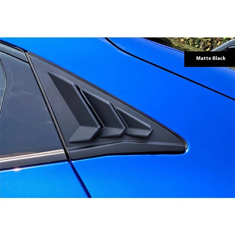 ABS quarter window bumper sticker for 2021 hatchback Civic in bright black finish