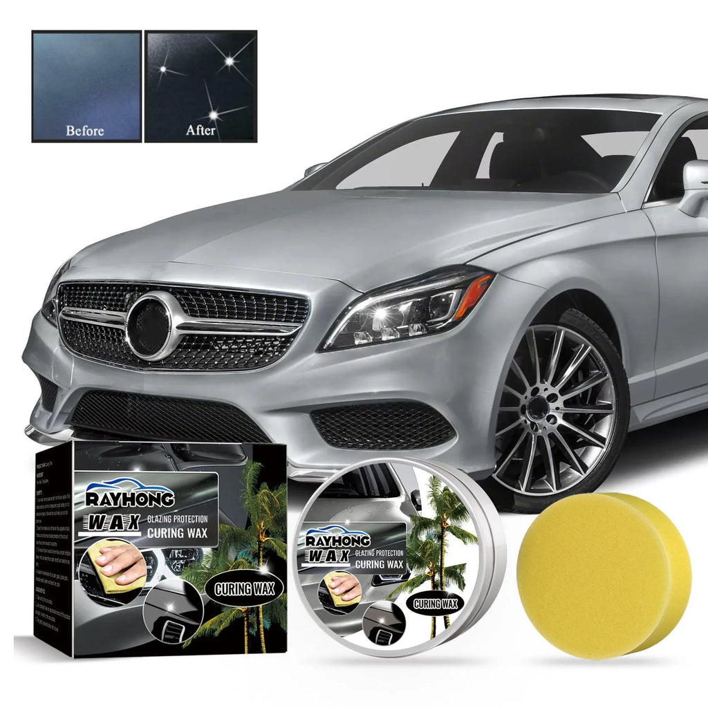 100g tin of car coating wax and a square applicator sponge for paint protection.