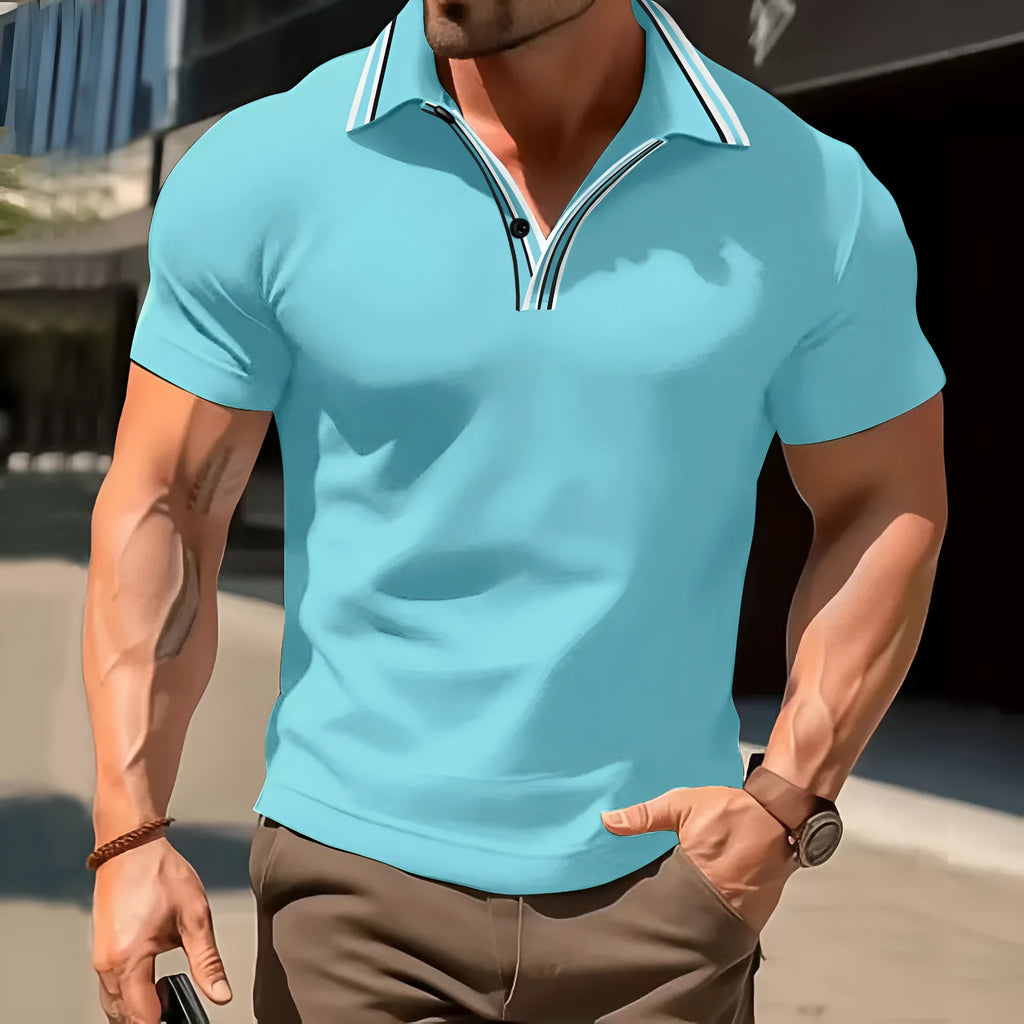 Men's loose fit striped T-shirt in multiple colours showing extended size range options