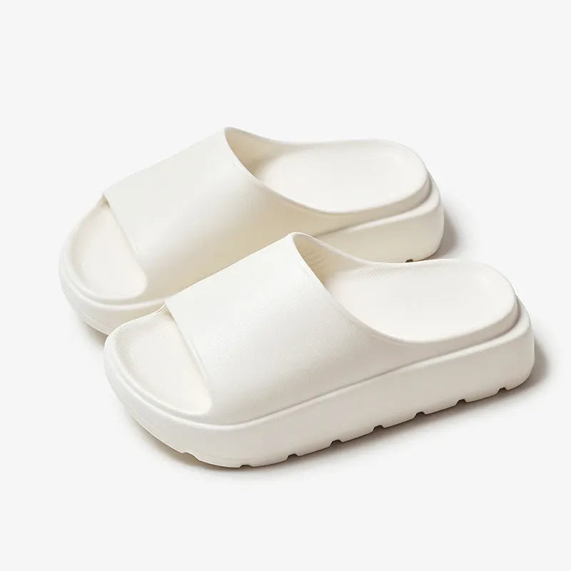Women's fish mouth slippers with thick 5.5cm sole in beige, black, khaki and rose red colour options