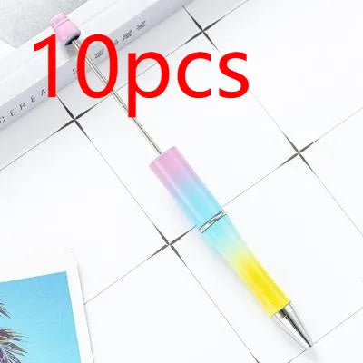 Creative plastic beaded ballpoint pen with spinning chain in multiple colour options