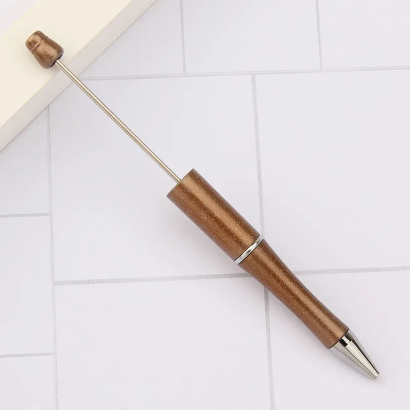 Creative plastic beaded ballpoint pen with spinning chain in multiple colour options