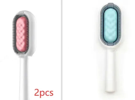 Green plastic pet hair removal comb with disposable adhesive wipes for cats and dogs