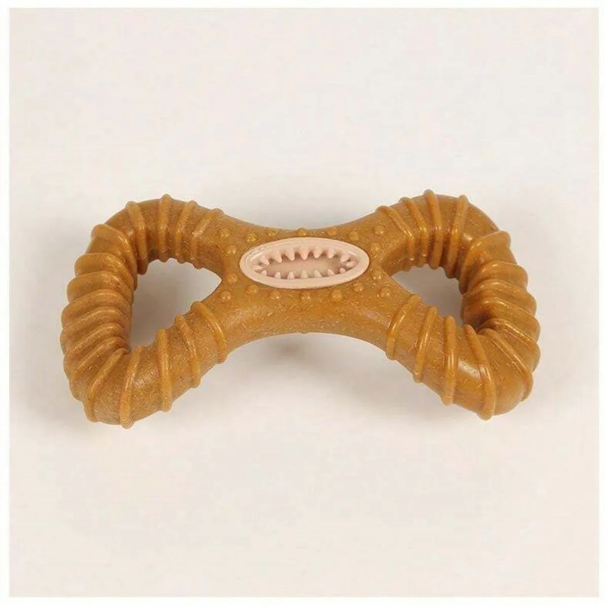 Durable rubber dog chew bone toy in 8-shape and Y-shape designs for teeth cleaning