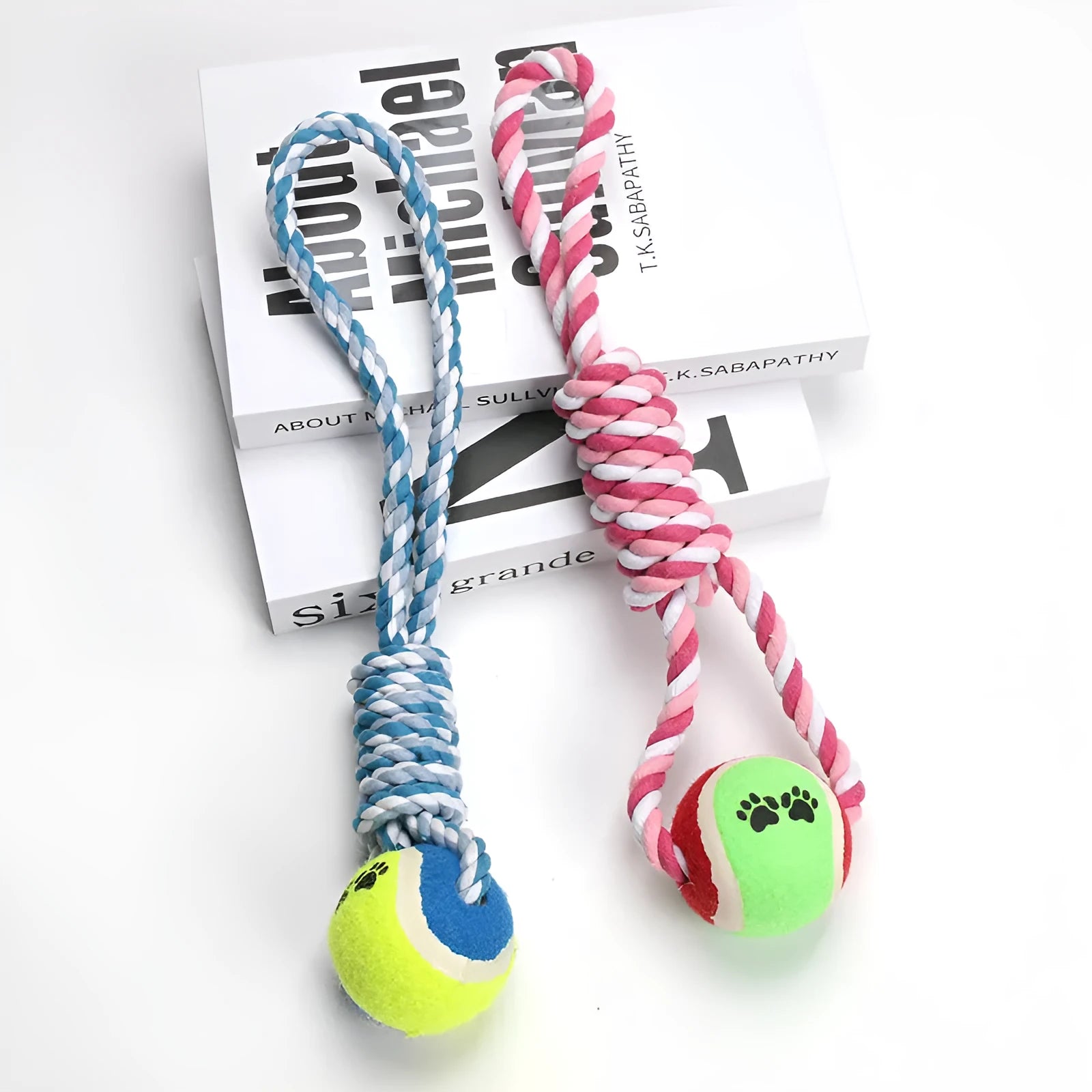 38cm red white blue white cotton string dog chew toy for medium large dogs